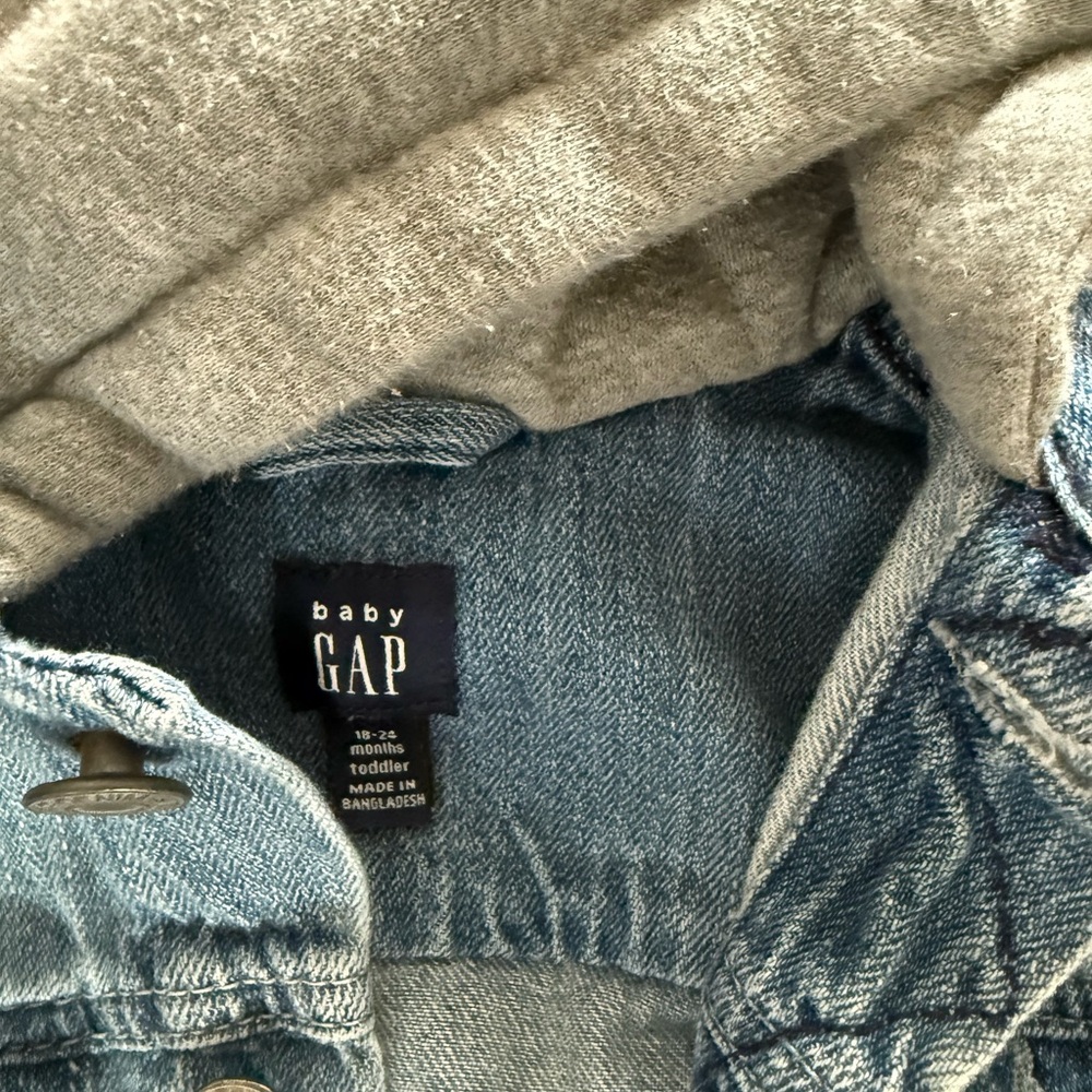 Baby GAP Denim Jacket with dinosaur spike hood